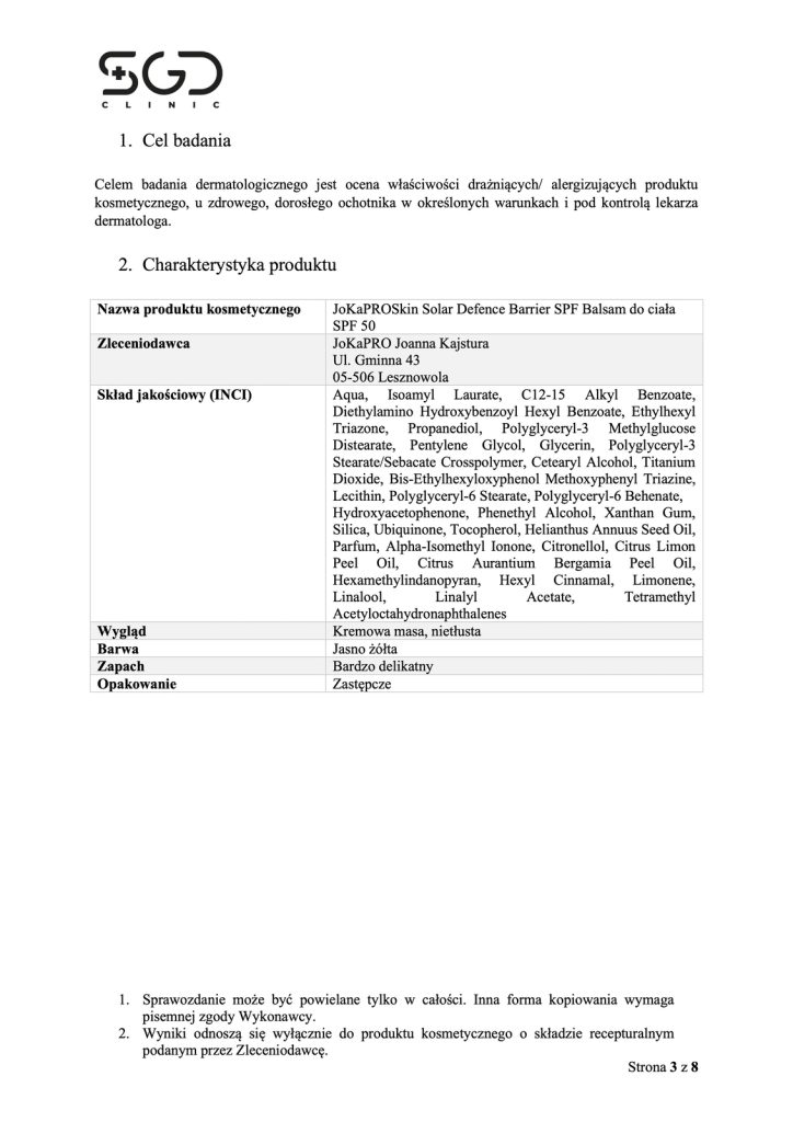 P-237-2026 JoKaPROSKIN Solar Defence Barrier SPF Balsam do ciała SPF 50-p3