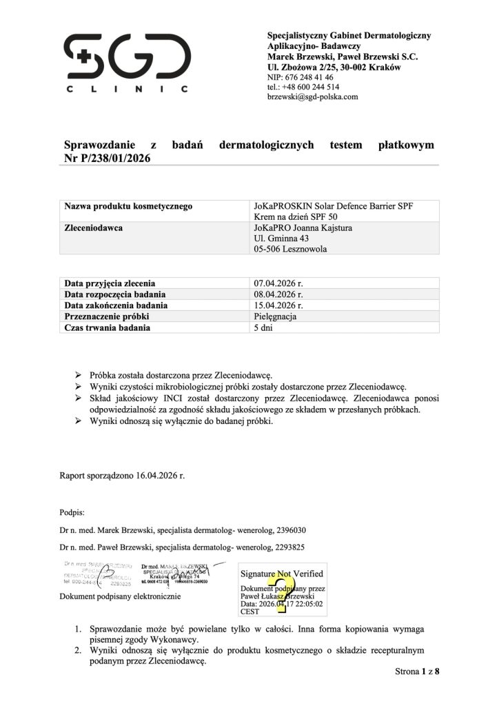 P-238-2026 JoKaPROSKIN Solar Defence Barrier SPF Krem na dzień SPF 50-p1