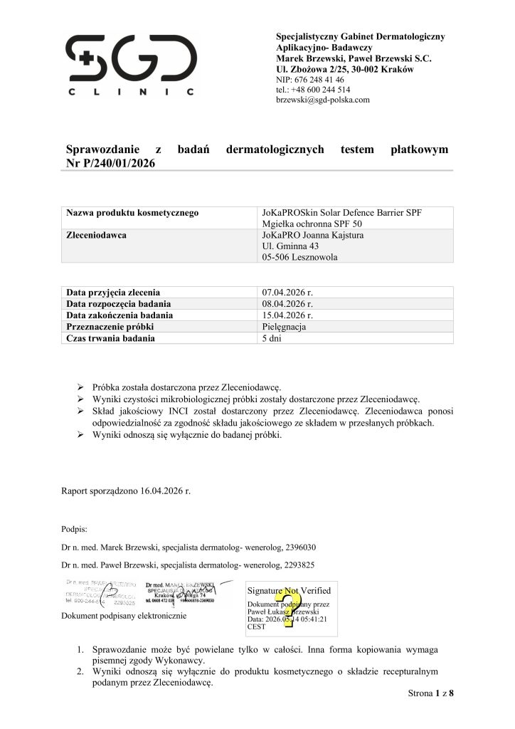 P-240-2026 JoKaPROSkin Solar Defence B arrier SPF Mgiełka ochronna SPF 50-obrazy-0